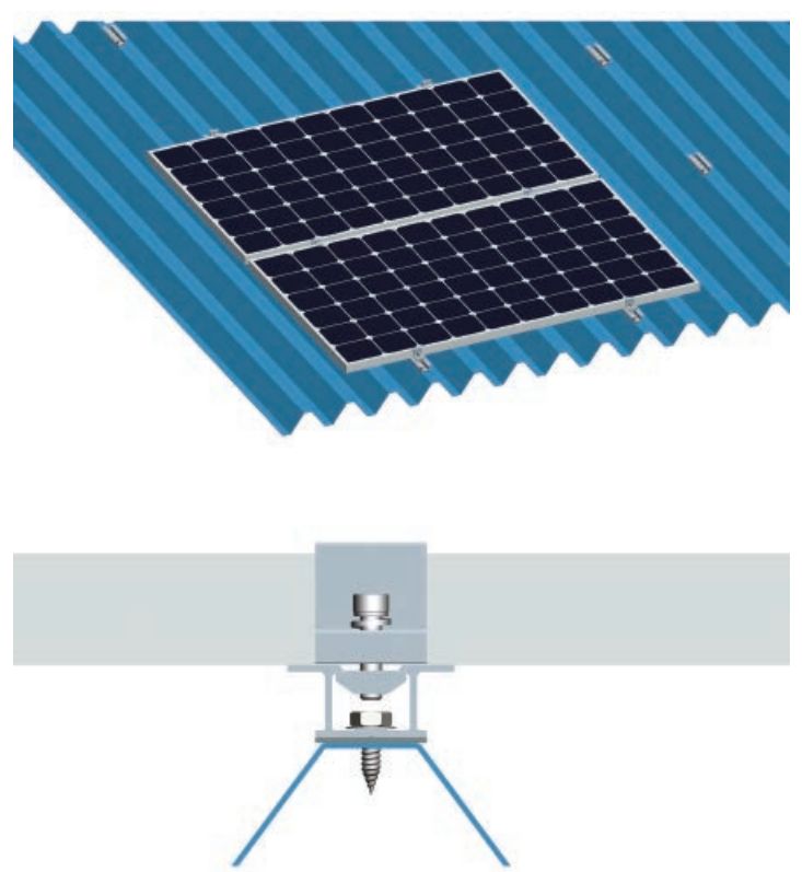 Hệ thống năng lượng mặt trời mái bằng thiếc phẳng