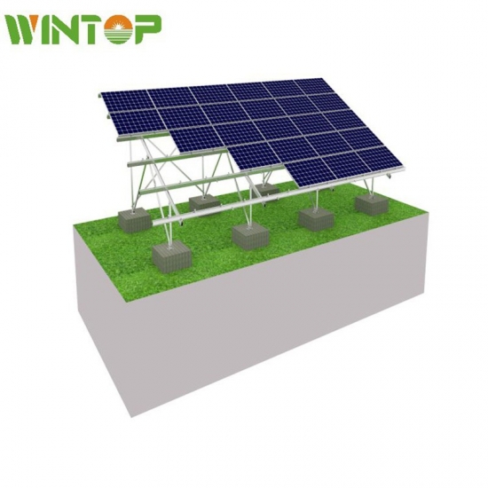 Solar Ground Mounting System Of Concrete Foundation