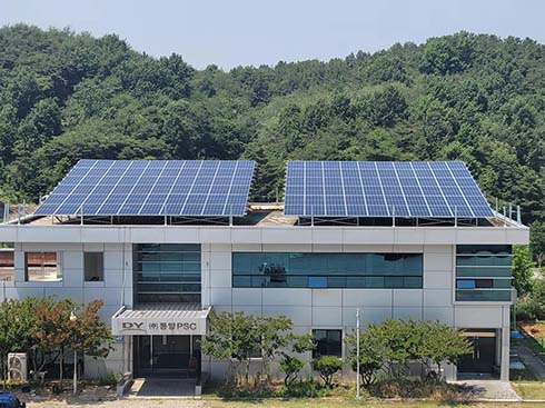 Hộp năng lượng mặt trời mái phẳng 59kw ở Gyeongsangbuk-do, Hàn Quốc