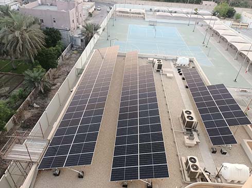 Hệ thống giá đỡ năng lượng mặt trời trên mái nhà Bahrain 1100kw