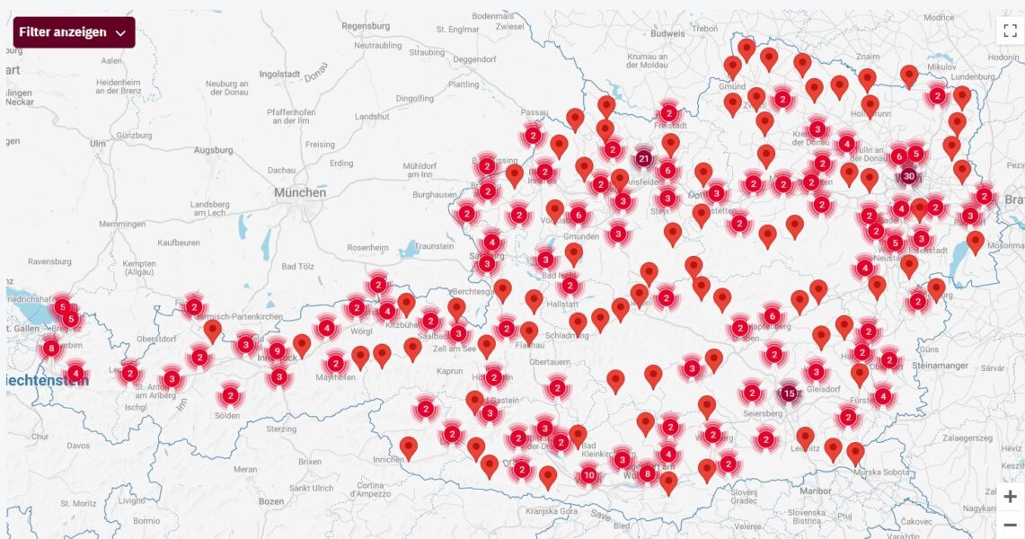 Áo phát hành bản đồ công suất lưới điện để tích hợp lưới điện PV