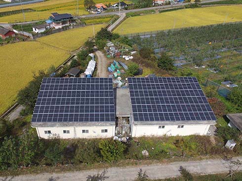 Trường hợp hệ thống năng lượng mặt trời mái phẳng của Hàn Quốc 68kw